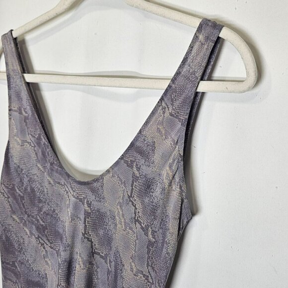 Babaton XS 100% Silk Snake Print Tank Top Lightweight Luxury Animal Purple‎ Gray - Picture 8 of 11